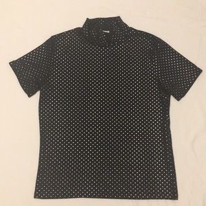 ✨4/$20✨ Vintage Metallic Polka Dot Turtleneck Shirt